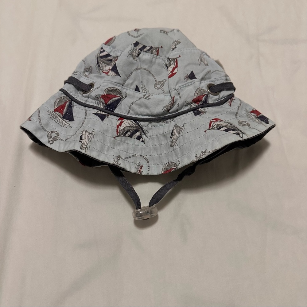 Nautical Kids Sun Hat - Blue and Red